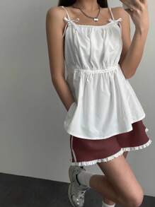 DAZY Women's Lace Trim Loose Shorts