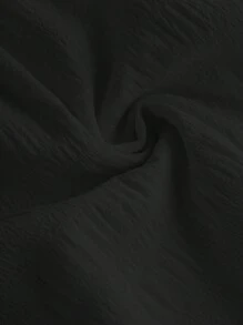 Girlism 少女纹理雪纺褶饰镂空扭纹细肩带无袖 A 字连衣裙，休闲/度假，春夏 - 黑色 - 查看 6