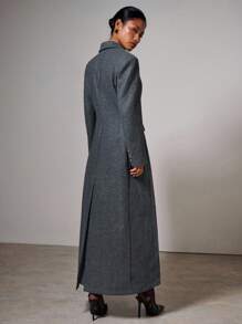 COSMINA Fall Women Clothes Women's Long Padded Shoulder Slim Straight Woolen Suit, For Autumn/Winter,Work Wear Women ,Halloween Costume,Business Casual Woman - Grey - View 2