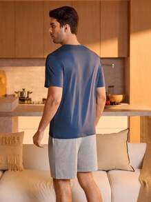 Manfinity Underwear&Sleepwear Basics Men Slogan Graphic Tee & Shorts PJ Set / Pajama Set - Multicolor - View 2