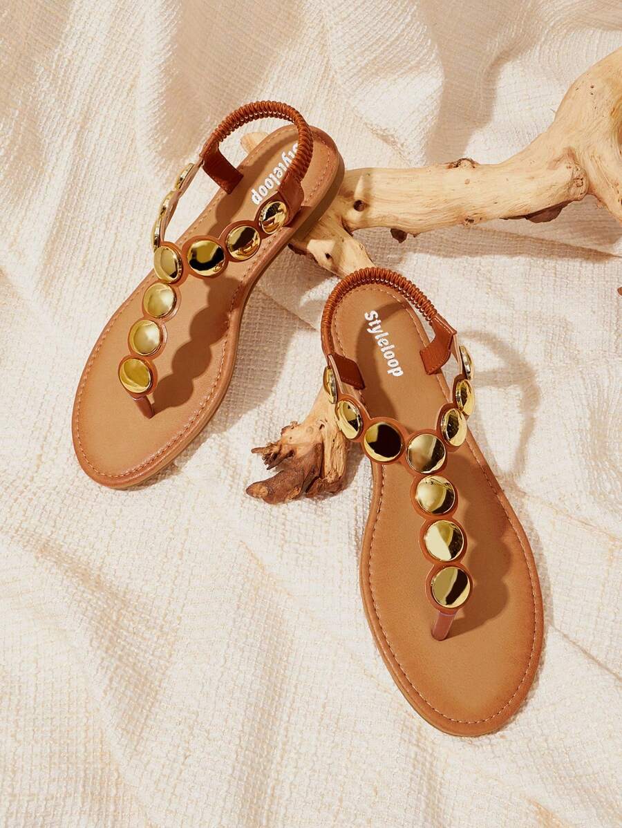Styleloop Women's Flat Sandals, Bohemian Style Western Music Festival Party Outfit
