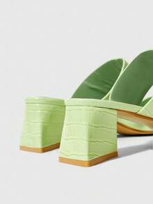 Sleekvia Nuevos sandalias de tacón alto elegantes de mujer con tacón grueso - Verde - Ver 8