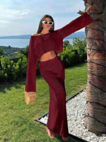 EURMUSE 女士针织镂空两件套罩衫