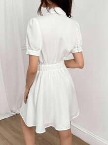 K-Vae Vestido blanco de estilo universitario para mujer en otoño, atuendo todo blanco para fiesta, disfraz de Halloween, atuendo de viaje para el aeropuerto, atuendos de maestra para mujeres
