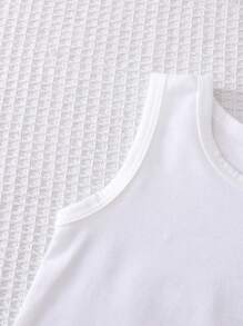 4-Piece Outfit Set For Baby Boy: White T-Shirt, Checkered Shirt, Shorts, Hat, Suitable For Summer Outings, Vacations & All Occasions, Mix & Match Casual Style - Apricot - View 4