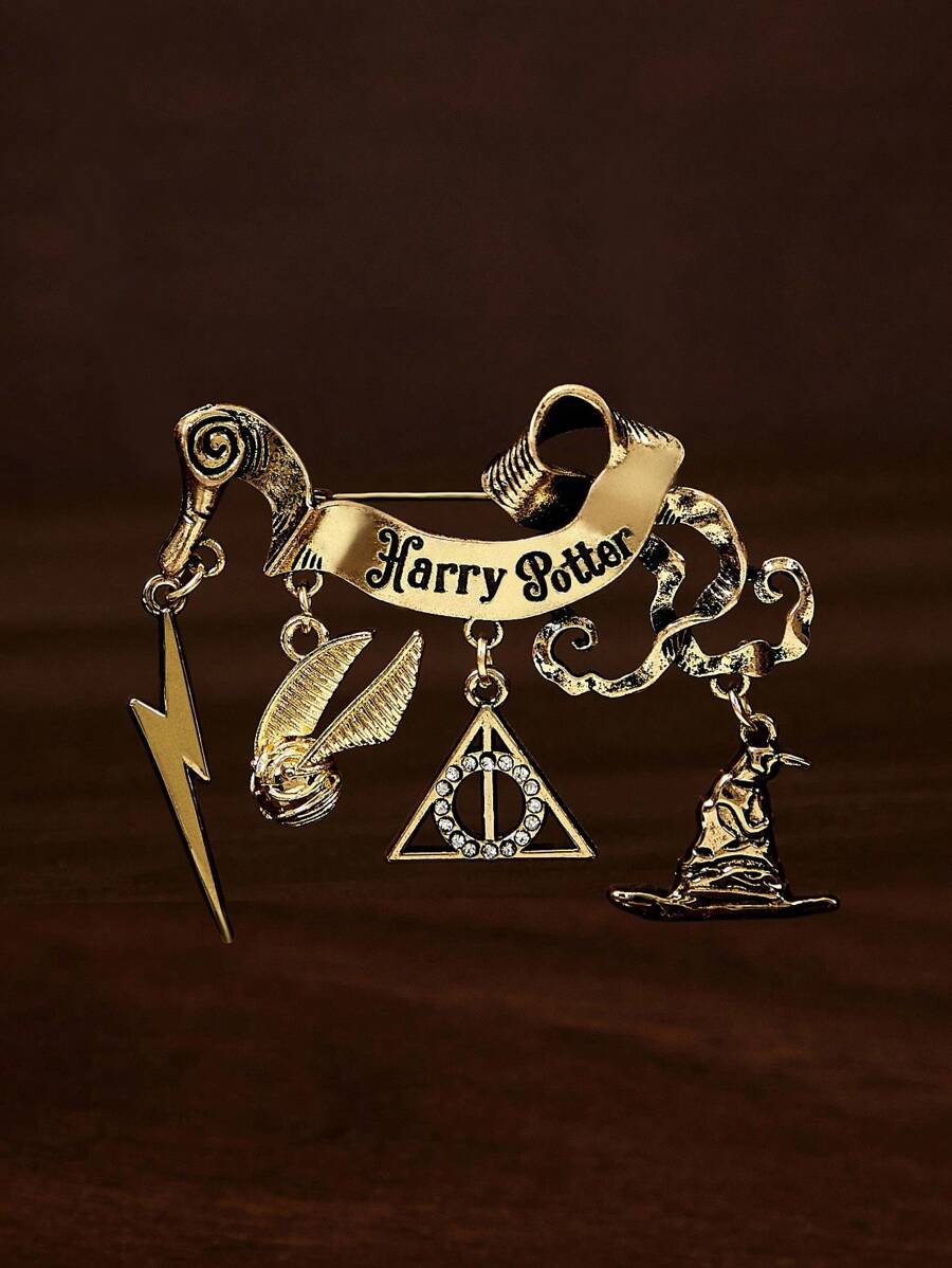 HARRY POTTER X SHEIN 闪亮锌合金海德薇钥匙扣、旋转金色飞贼、死亡圣器、分院帽吊饰，适合作为礼物、收藏品和纪念品 - 金色 - 查看 1