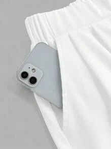 SHEIN Teen Girl Comfortable Simple Loose Contrast Elastic Waist Stripe Printed Wide-Leg Pants White Tube Top Blue Stripe Cropped Long Sleeve Shirt 3 Pieces Set - Blue and White - View 6