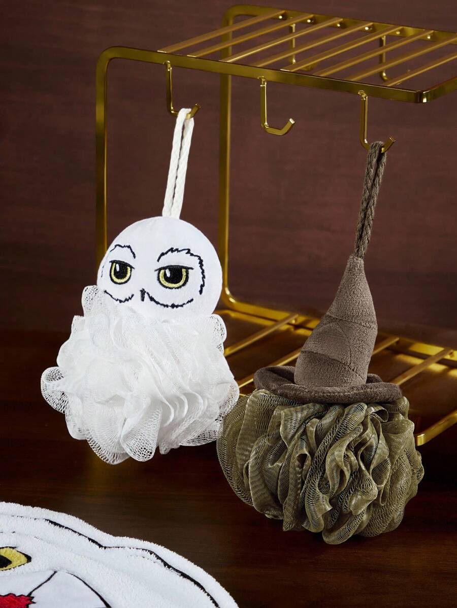 HARRY POTTER X SHEIN Hedwig/Sorting Hat Design Bath Sponge, Single/Set, Soft Lathering Net With Hook, Suitable For Home & Travel, Unisex - Multicolor - View 1