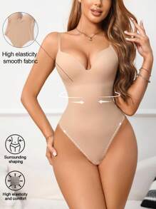 SHEIN 1 件女士塑身衣 - 杏色 - 查看 5