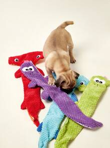 PETSIN Corn Plush Lizard Shaped Plush Dog Toy With Built-In BB Barking Sound, Interactive Dog Bite Play - Multicolor - View 3