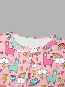 PopScrub Women All-Over Print Long Sleeve Uniform Jacket, Scrub Outerwear, Spring/Autumn - Pink - View 6