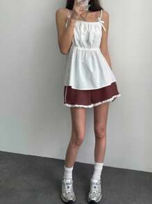 DAZY Women's Lace Trim Loose Shorts