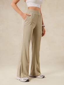 OutZeal Cool Touch Side Slits Straight Leg Sunproof Pants Side Pockets Daily Vacation Summer - Khaki - View 7