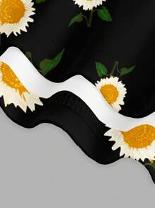 SHEIN EZwear Casual Simple Sunflower All-Over Print Bodycon Cami Maxi Dress, Suitable For Summer Suitable For Going Out Chic Dress - Multicolor - View 4