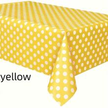 1 块桌布，圆点桌布一次性塑料防水野餐桌布，生日派对、感恩节、婚礼、烧烤、毕业典礼、野餐的桌布