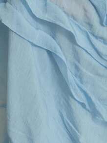 Aveloria Modichic Elegant Minimalist Layered Ruffle Hem Sleeveless Women Short Blouse - Blue - View 7