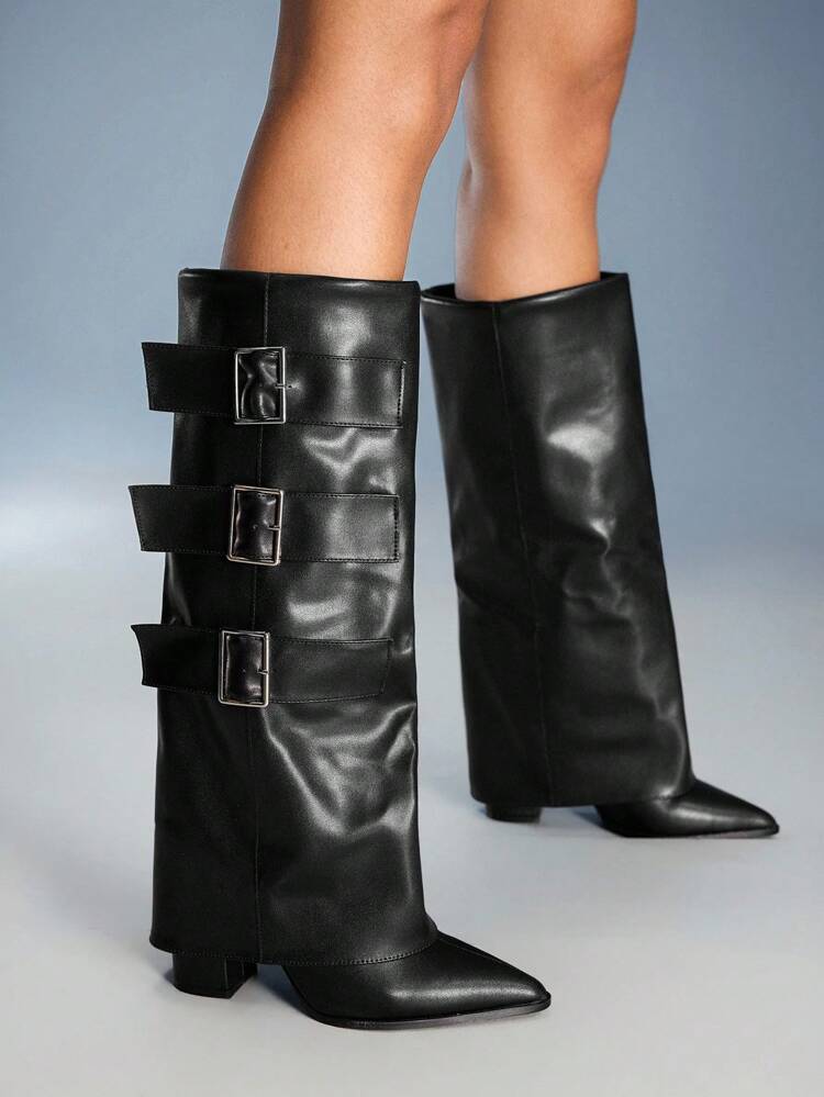 CUCCOO GRLICON Bottes de moto style punk Y2K pour femmes, convient pour Halloween, Noël, tenues de fête