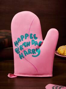 HARRY POTTER X SHEIN 生日蛋糕印花隔热套装，单件及套装。生日礼物，厨房，烘焙，海格的蛋糕，耐热防滑厨房用具及设备，家居厨房必备 - 粉色 - 查看 2