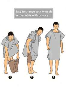 SHEIN 1pc Hooded Wearable Bath Towel, Personalized Superfine Fiber Quick-Drying Cloak With Zipper Design Beach Towel, Windproof, Sun-Proof, Thermal Insulation, For Adults, Men, Women, Couples After Bathing, Beach, Outdoor, Household Use Summer Wedding Home Bathroom Decor Beach Wear Back To School