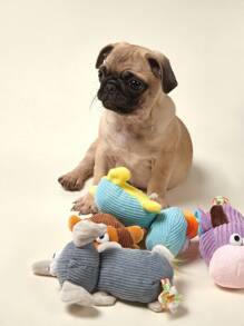 PETSIN Cute Animal Shaped Plush Dog Toy, Containing Sound Paper For Interactive Play With Dogs