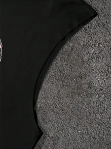 Manfinity EMRG Men's Graphic Print Loose Fit Round Neck Tank Top - Black - View 4