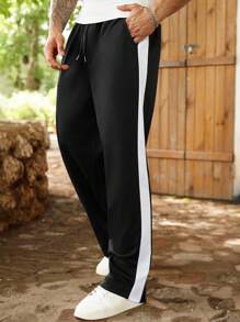 Manfinity Homme Pantaloni della tuta oversize con stampa grafica, stile casual a strati, adatti per il tempo libero, il tragitto casa-lavoro, il ritorno a scuola, le vacanze, un regalo per marito o fidanzato, un set unisex per coppie. - Multicolore - Visualizzare 6