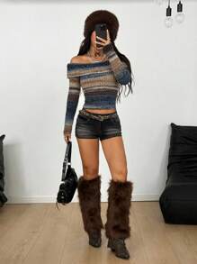 Coolane Áo len hở vai thiết kế rộng rãi phong cách Boho Vintage đơn giản dễ thương cho nữ mùa thu - Nhiều màu - Xem 4