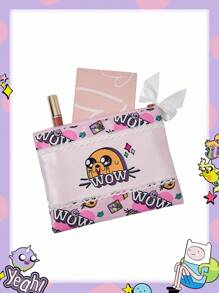 Adventure Time X ROMWE Cartoon Pattern Lace Trim Large Capacity Women's Cosmetic Bag, Portable Pouch - Multicolor - View 6