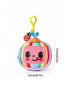 CoComelon X SHEIN 可爱卡通刺绣毛绒零钱包，适合挂在包包上，可装硬币、耳机、口红 - 彩色 - 查看 3