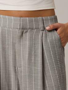 Avantive 女士条纹长裤夏威夷女士办公室女士西装裤秋冬居家舒适 - 卡其色 - 查看 5