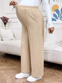 SHEIN Maternity Casual Solid Straight Leg Sweatpants