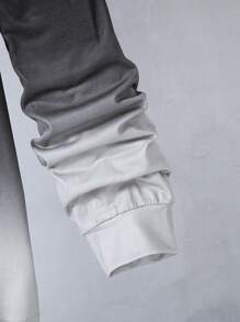 1pc Teenager's Fashionable Ombre Print Round Neck Casual T-Shirt, Suitable For Daily, Outdoor And Commuting Wear, Spring/Autumn Chic Outfits For Autumn/Winter Fall