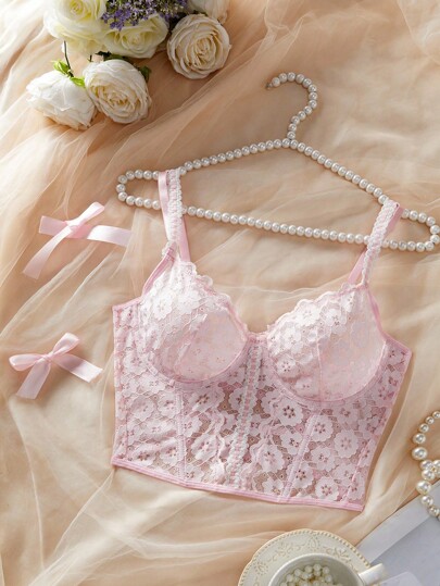 SHEIN 1pc Women Floral Lace Sexy Camisole