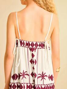 CAJUNI Vestido casual de playa con estampado tropical para mujer - Ropa bohemia para mujer / Ropa occidental para mujer / Gráfico / Mujer casual - Básico / Tops para salir de mujer / Ropa de mujer para otoño