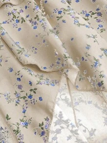 SHEIN Unity 女士碎花不对称下摆吊带连衣裙 - 杏色 - 查看 6