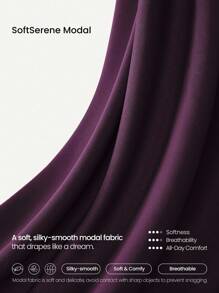 GLOWMODE Modal Plus Size Wide Leg Built-In Adjustable Drawstring Waist Pants With Side Pockets Daily Casual