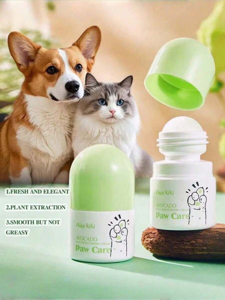 3件装宠物足部保湿足部护理清洁保湿足部走珠液适用于猫狗宠物保湿宠物爪子干燥足部护理足部液 - 綠色 - 查看 1