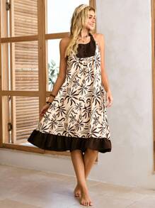 Lullawish 波西米亚棕榈树印花吊带裙，度假风