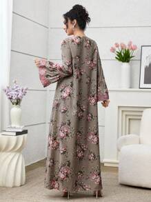 SHEIN Najma Vestido holgado de moda joven para mujer con parches de encaje estilo romántico francés