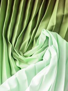 DreamSkyne Váy ôm tay ngắn dệt kim mềm mại xếp li viền ombre cỡ lớn cho nữ - Nhiều màu - Xem 5