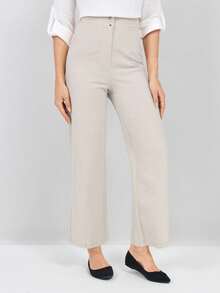 Miaspire Women's Solid Color Pants With Pockets Wide Leg Pants Baggy Pants