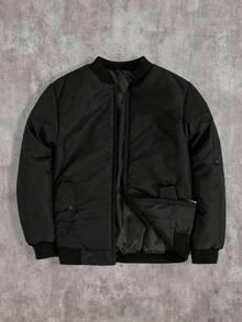 EURMUSE Áo khoác mùa đông cổ cao chất lượng cao cho nam - màu đen - Xem 2