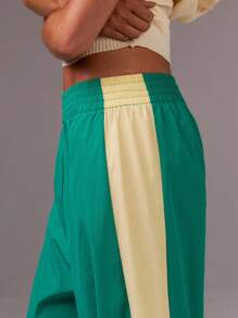 Athîral Women Contrast Elastic Waist Casual Loose Wide Leg Yoga Pants,,Back To School Outfits,Going Out Outfits, Joggers