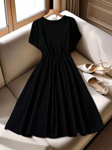 GlowEve CURVE Váy trang trí nơ màu trơn thanh lịch cỡ lớn, mùa hè - màu đen - Xem 2