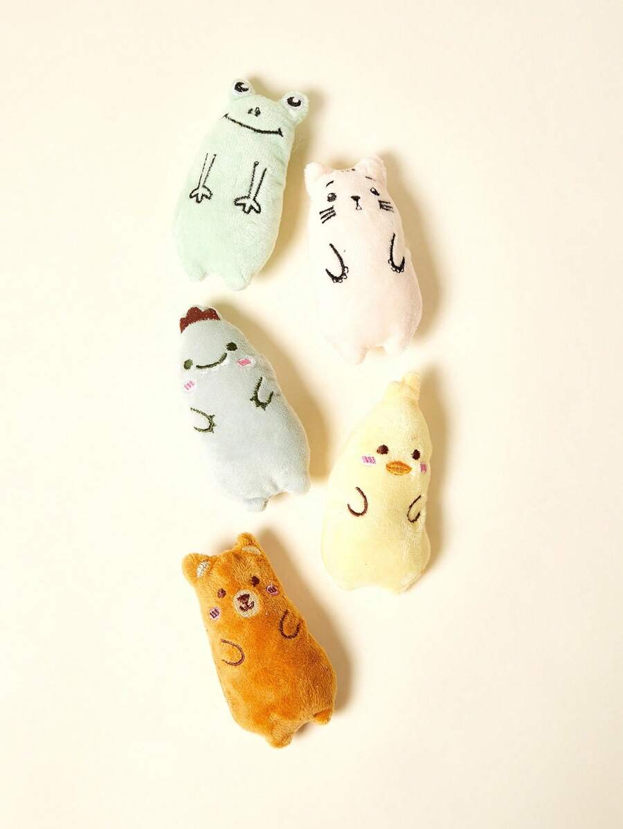 PETSIN 可爱动物造型系列毛绒猫玩具，内含发声纸，可与猫互动玩耍 - 彩色 - 查看 1