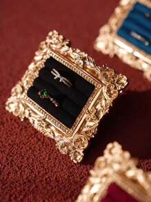 ROMWE Goth 1pc Vintage European Jewelry Display,Vintage Palace Style Ring Tray, Photo Frame Ring Holder Tray For Earrings Necklaces, Elegant Boutique Showcase Photo Prop Decor,Home Decor - Multicolor - View 5
