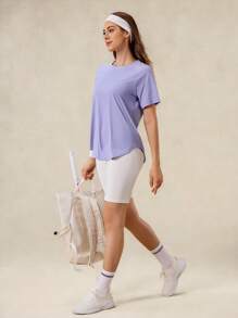 OutZeal Tee-shirt de maille de protection UV fraîche pour femmes, idéal pour la randonnée et le camping extérieur - Prune - Voir 6