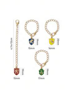 HARRY POTTER X SHEIN 4 Pcs Fashionable Zinc Alloy Movie Cup Name Tag Charms, & & , Cup Handle Accessories Personalized Keychain Pendant, Suitable For Mugs, Water Bottles, Office, Home, Birthday Party,Valentine's Day, Back To School