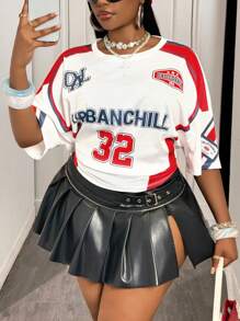 Slaydiva 2025 新款春夏音乐节/复活节派对女款大码休闲夏季T恤，印有音乐节、复活节、西部风、游牧风、生日派对、毕业典礼、学生装、日常穿着、基础款、度假、邮轮旅行、海滩、阳光、极简主义、街头风格、运动服数字和字母图案，网眼设计，适合女性生日穿着。 - 彩色 - 查看 4