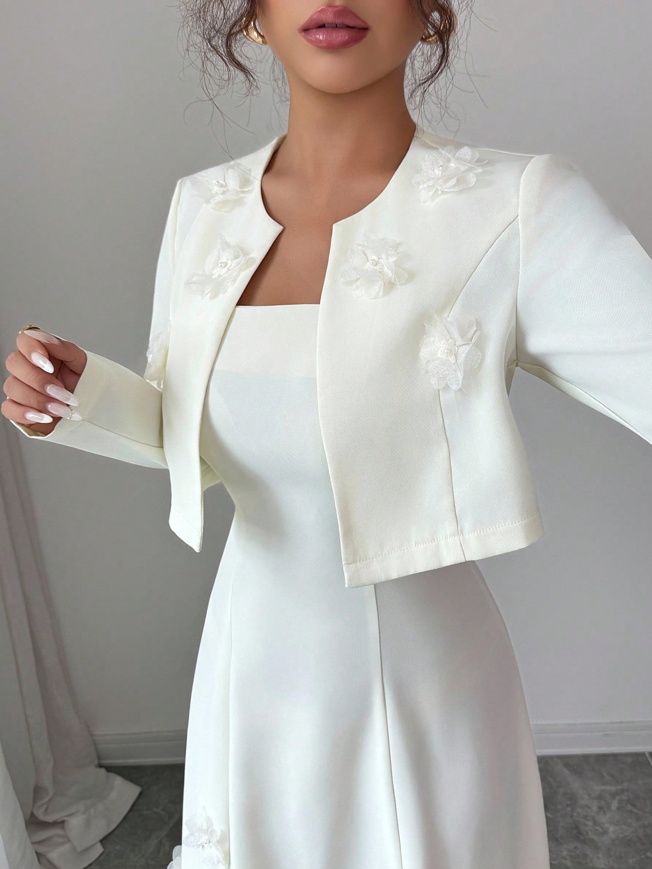 Modelyn طقم مكون من 2 قطعة جاكيت قصير للمرأة بدون...